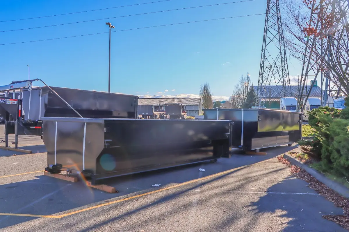 Roll-off dumpster ready for waste disposal at job site for Commercial Dumpster Rental in Nappanee